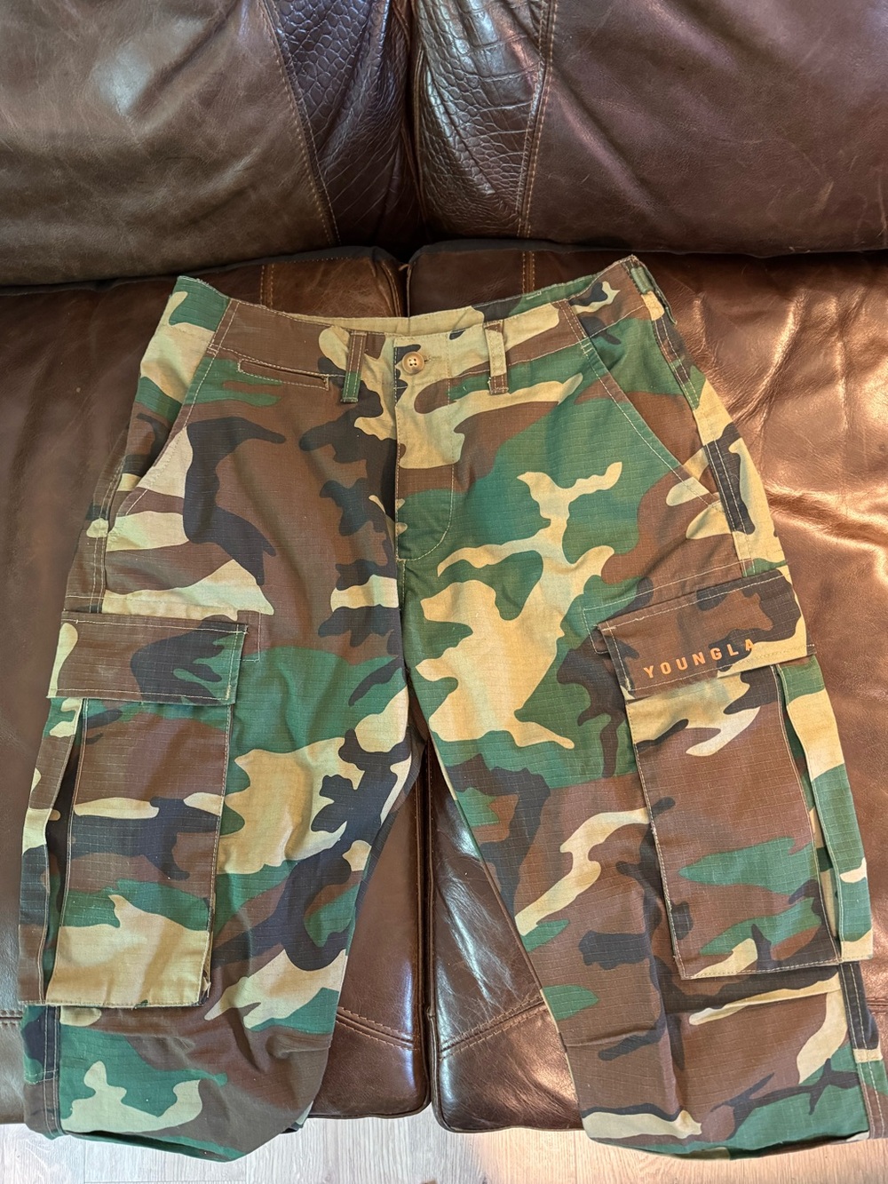 NWOT YoungLA Woodland Camo Pants in Green and Brown